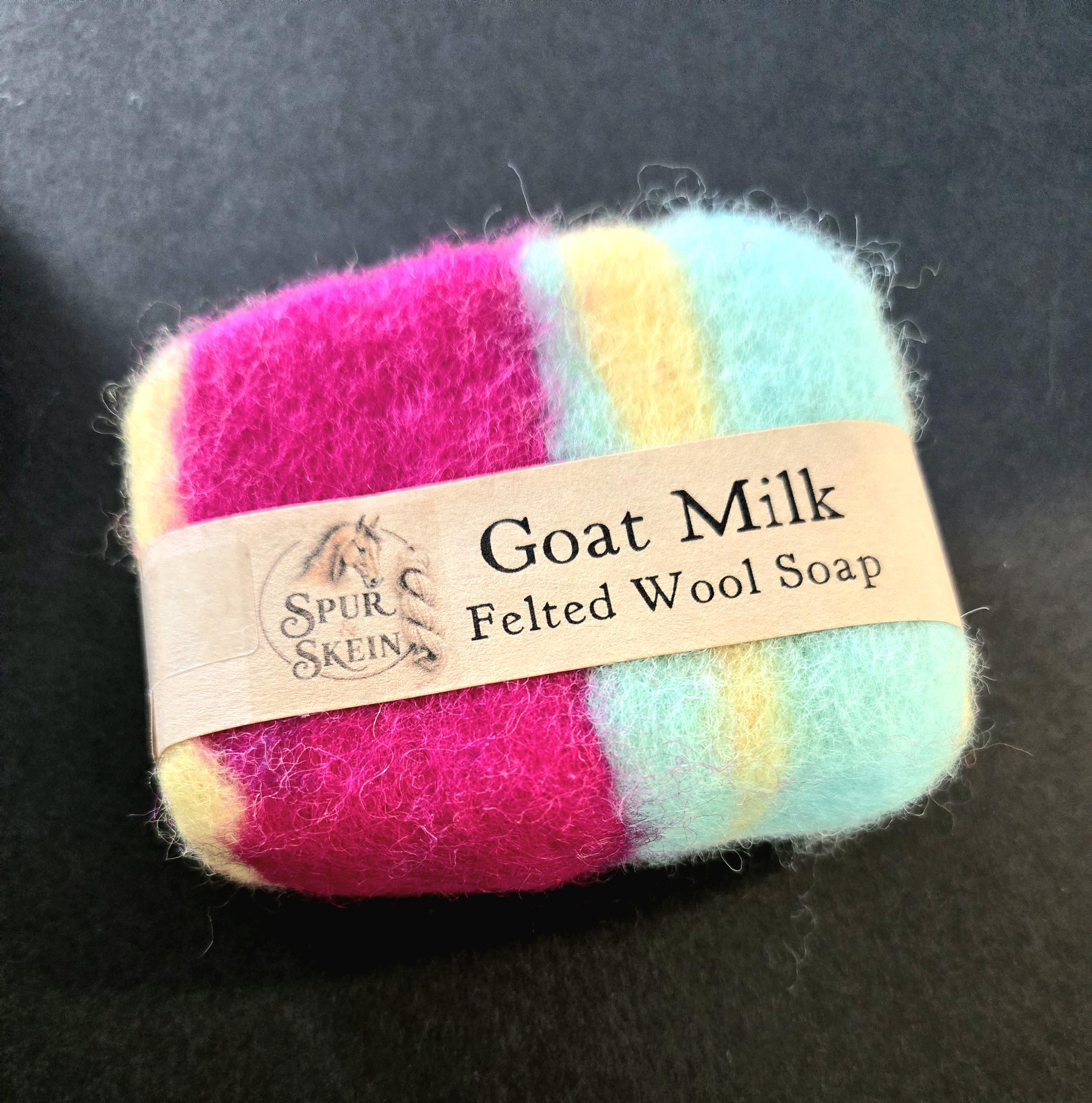 Felted Goat's Milk Soap Bar - Handmade Soap and Washcloth all in one!