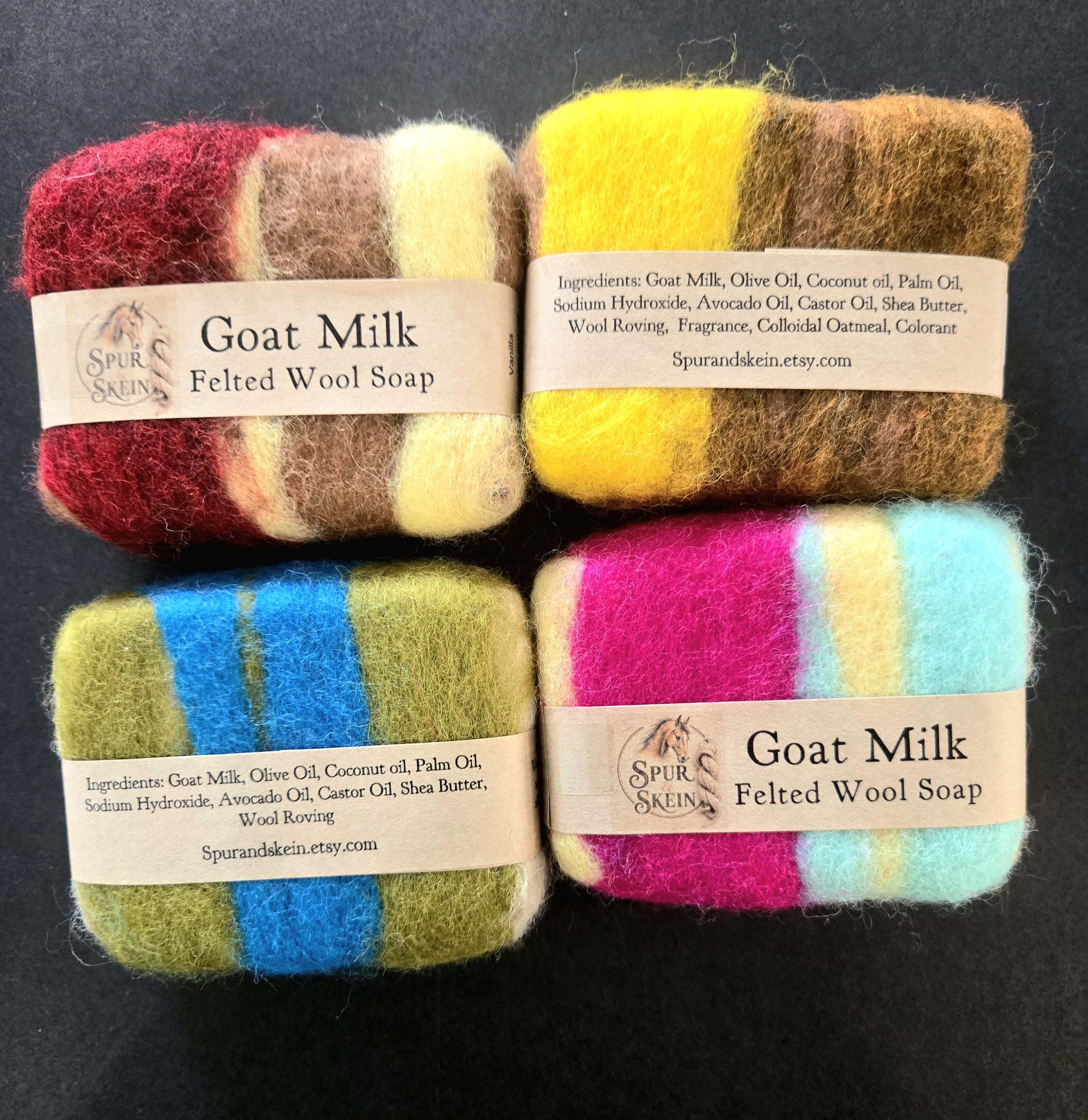 Felted Goat's Milk Soap Bar - Handmade Soap and Washcloth all in one!