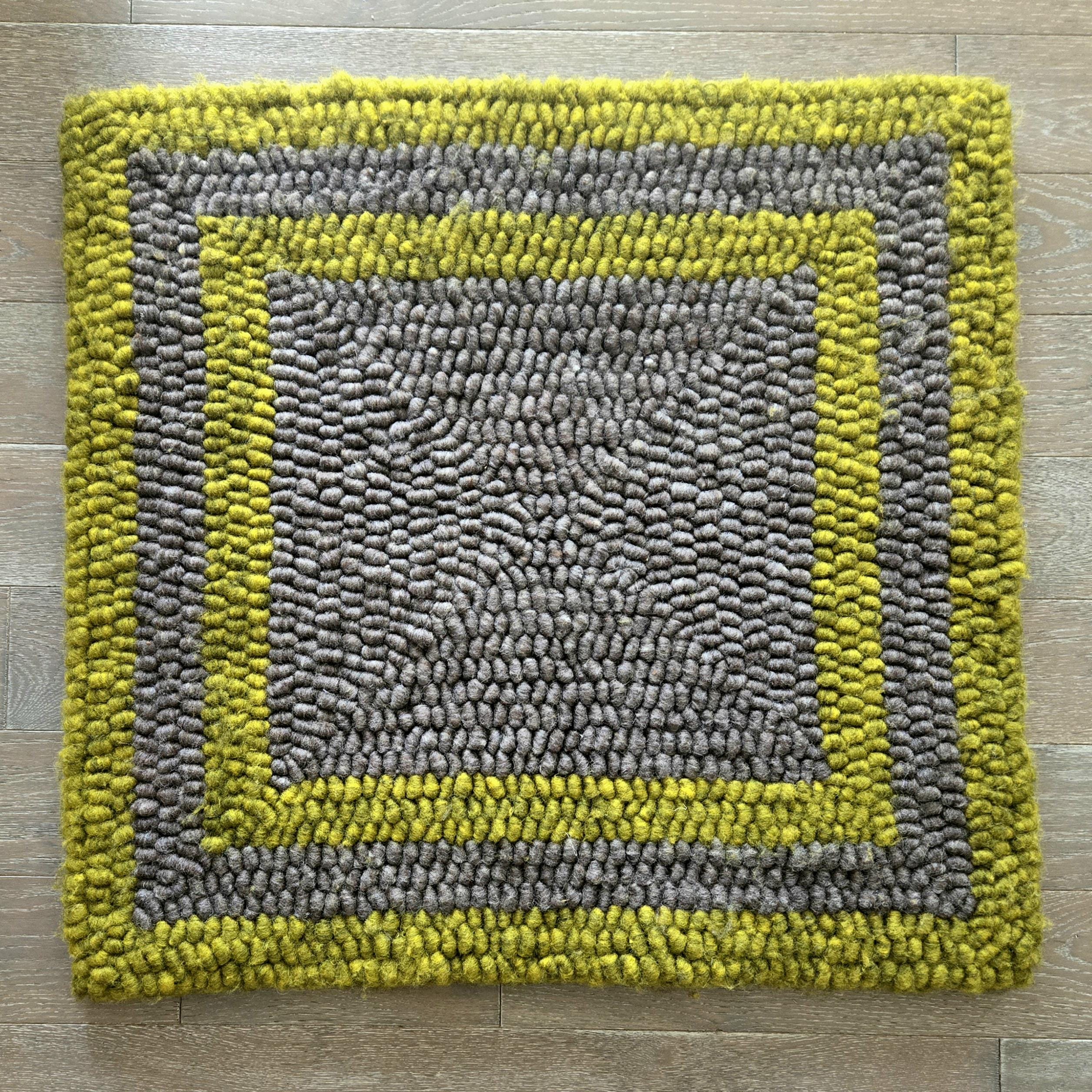 Sunflower and Grey Pulled Wool Saddle Pad, 30" x 32", Corriedale Wool