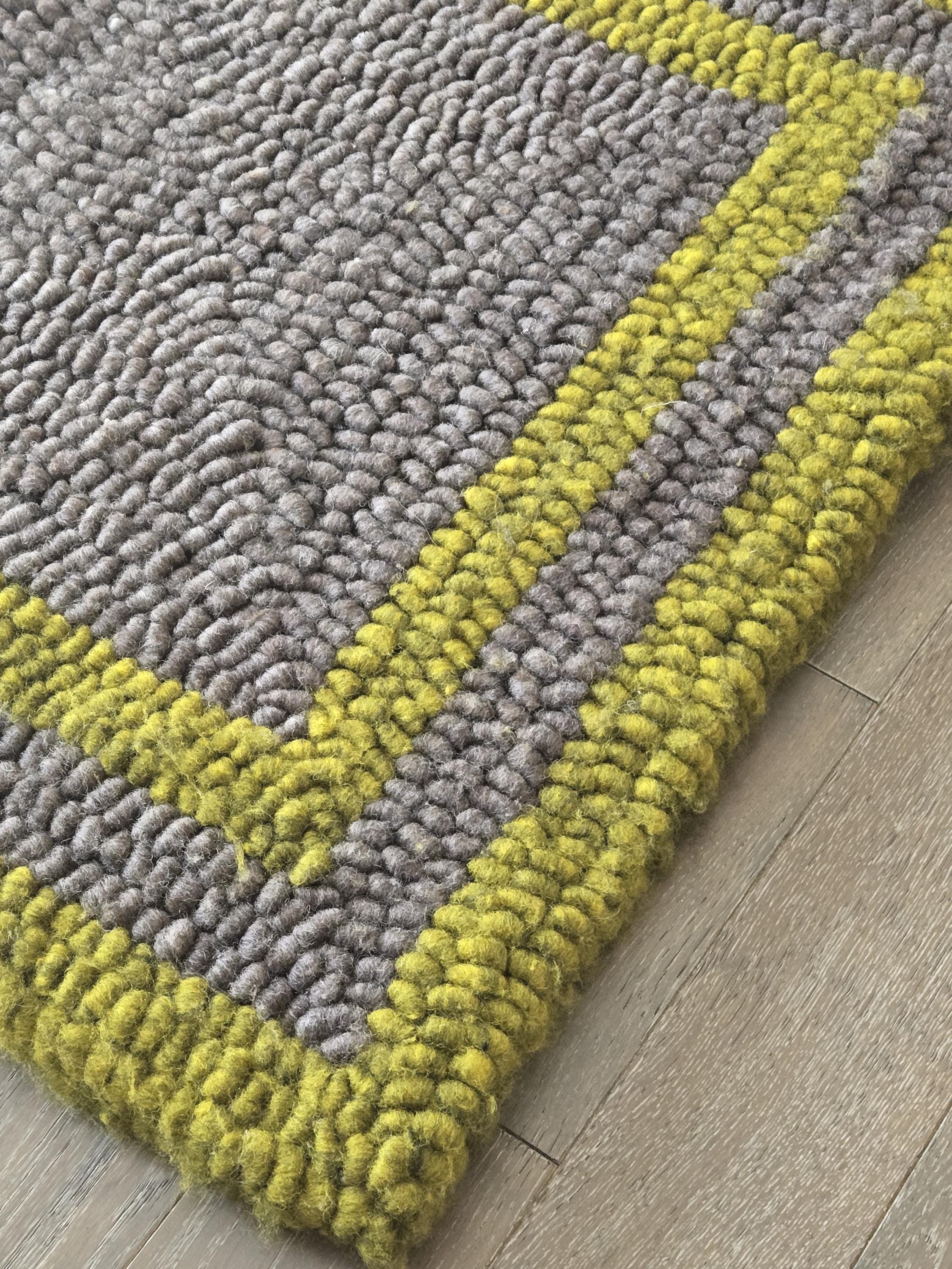 Sunflower and Grey Pulled Wool Saddle Pad, 30" x 32", Corriedale Wool