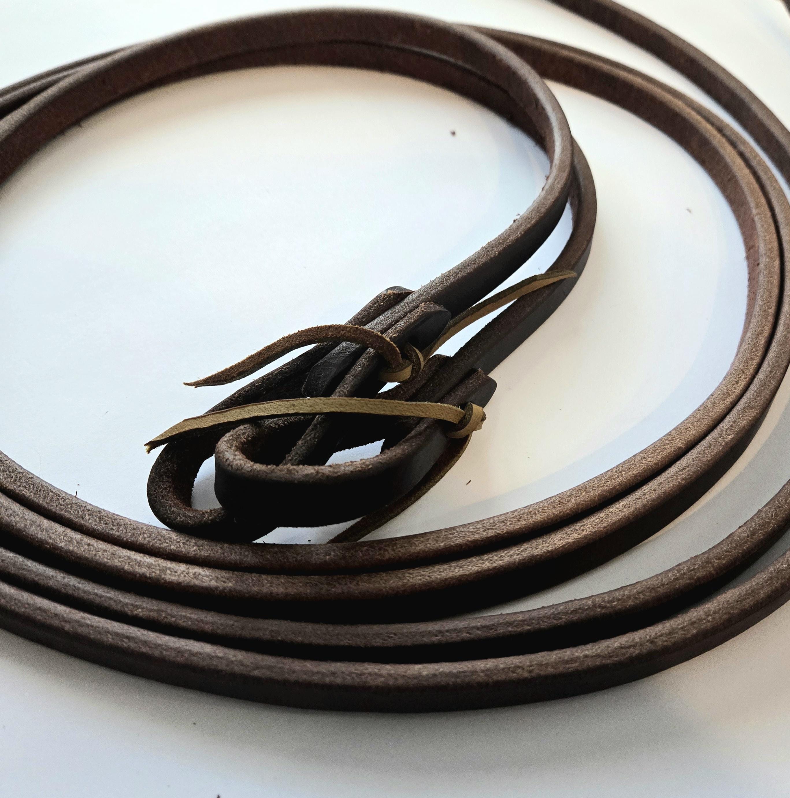 Weighted split reins, reddish brown, 8ft, 5/8", butter soft leather