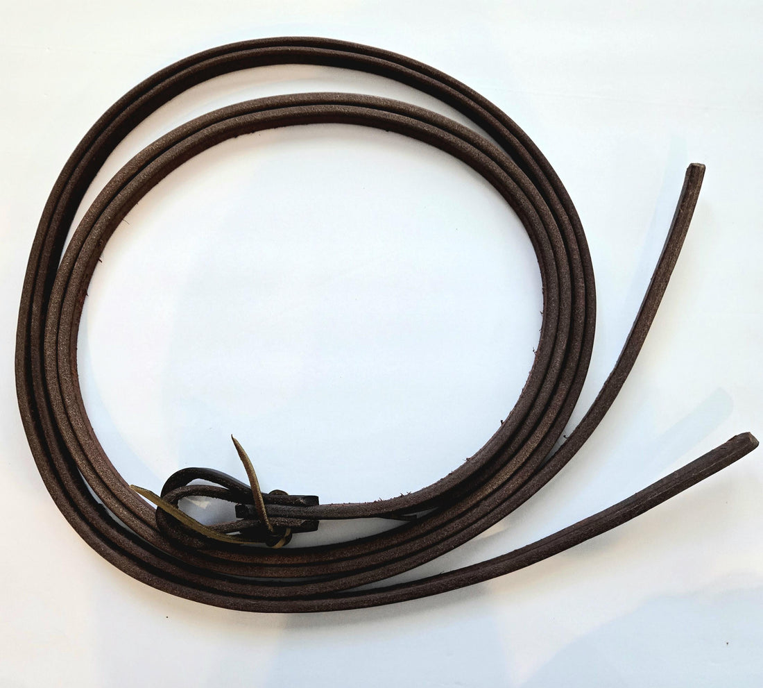 Weighted split reins, reddish brown, 8ft, 5/8", butter soft leather
