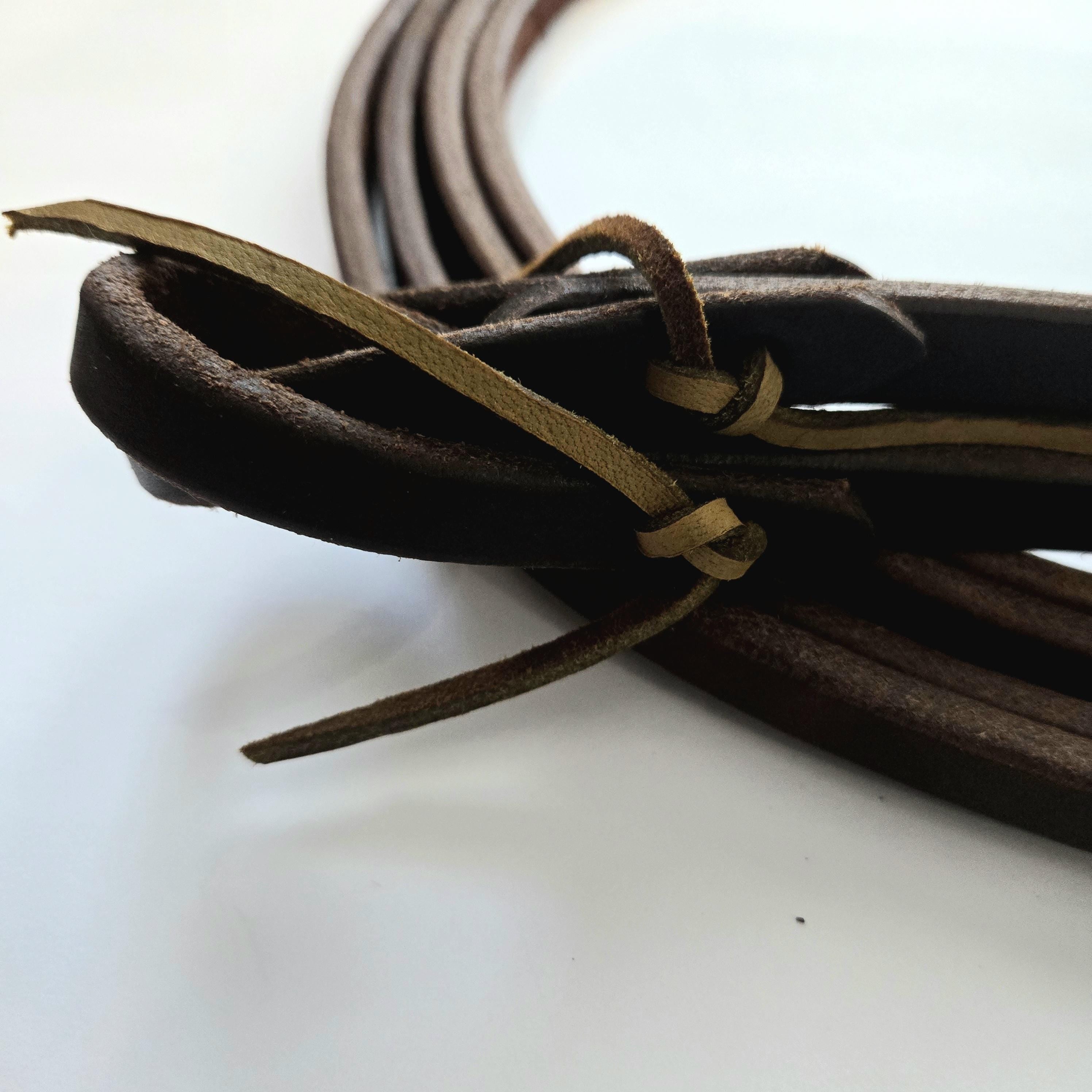 Weighted split reins, reddish brown, 8ft, 5/8", butter soft leather