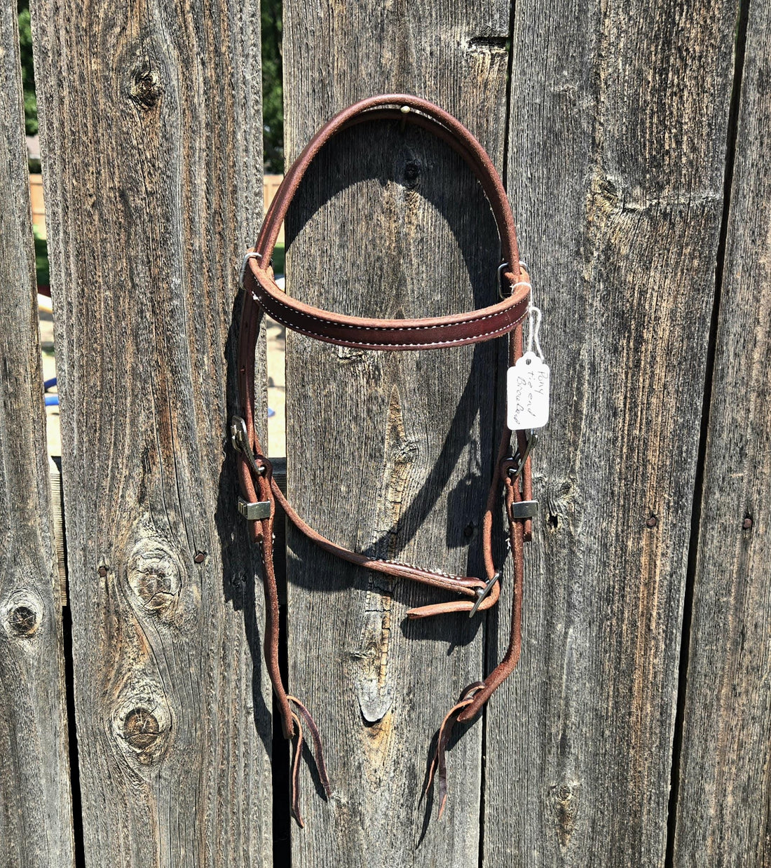 Pony size browband headstall, butter soft leather, fancy buckles