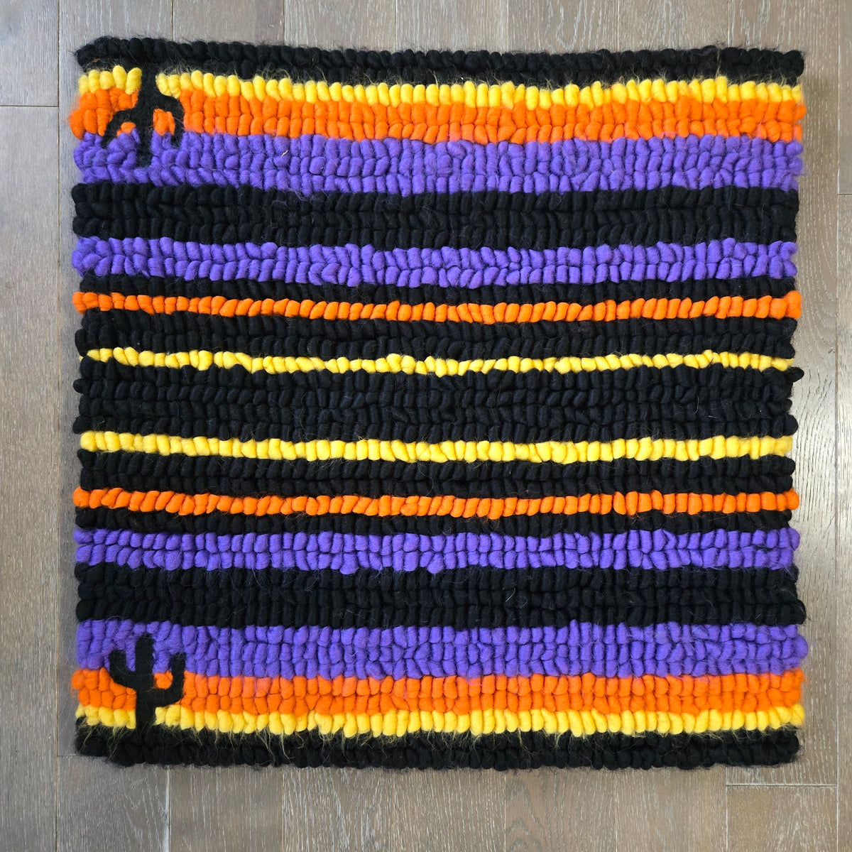 Pulled Wool Saddle Pad, 31 x 31, Corriedale Wool, Saguaro Sunset