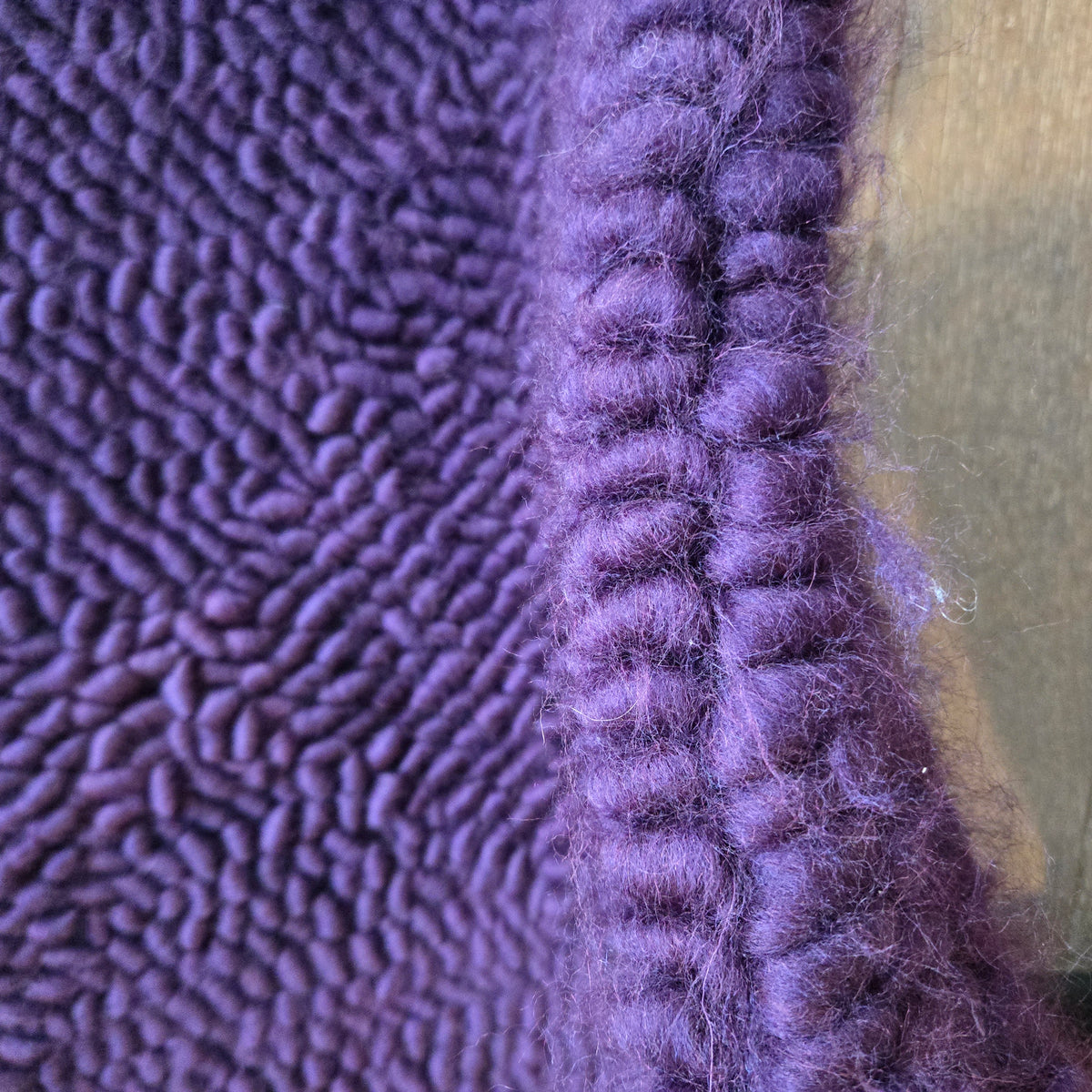 Pulled Wool Saddle Pad, 29"x29", Dark Purple Shetland Wool