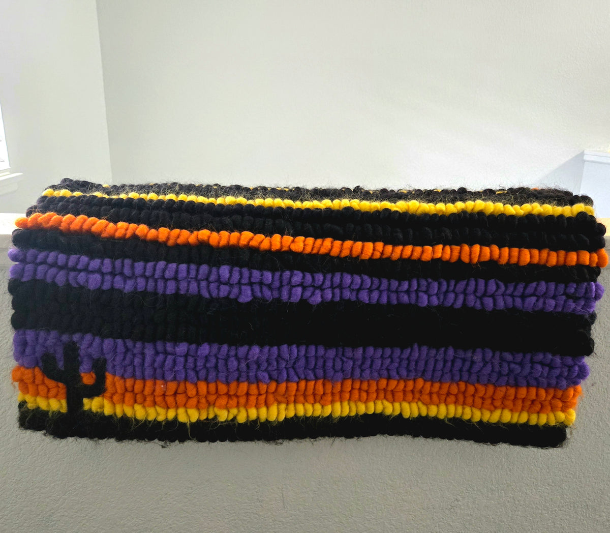 Pulled Wool Saddle Pad, 31 x 31, Corriedale Wool, Saguaro Sunset