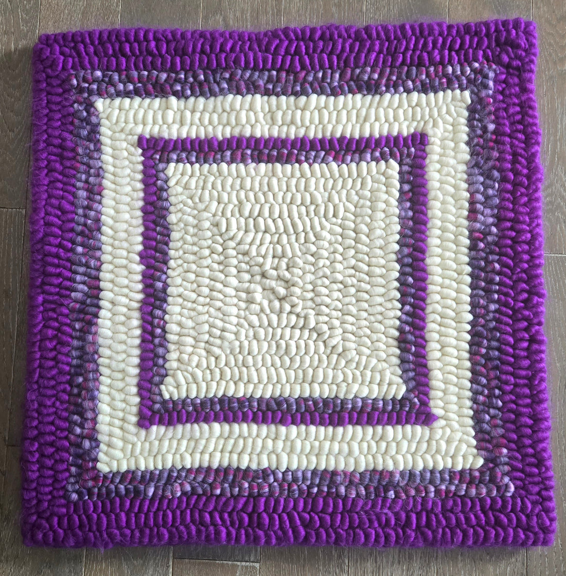 Pulled Wool Saddle Pad, 30x30, Purple and White Merino Wool