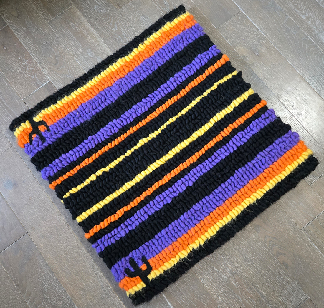 Pulled Wool Saddle Pad, 31 x 31, Corriedale Wool, Saguaro Sunset