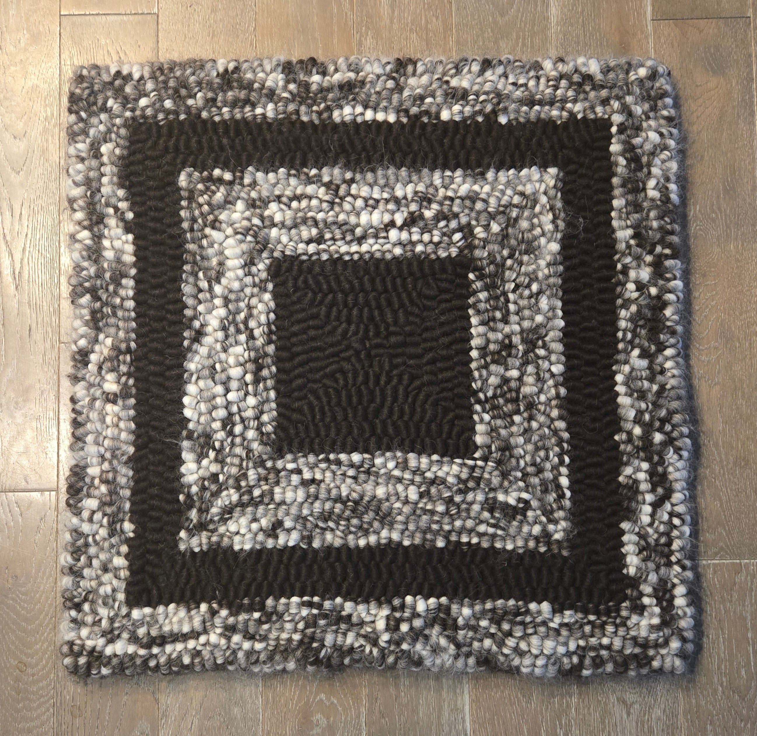 Brown and White Pulled Wool Saddle Pad, 30 x 30, Jacob Wool