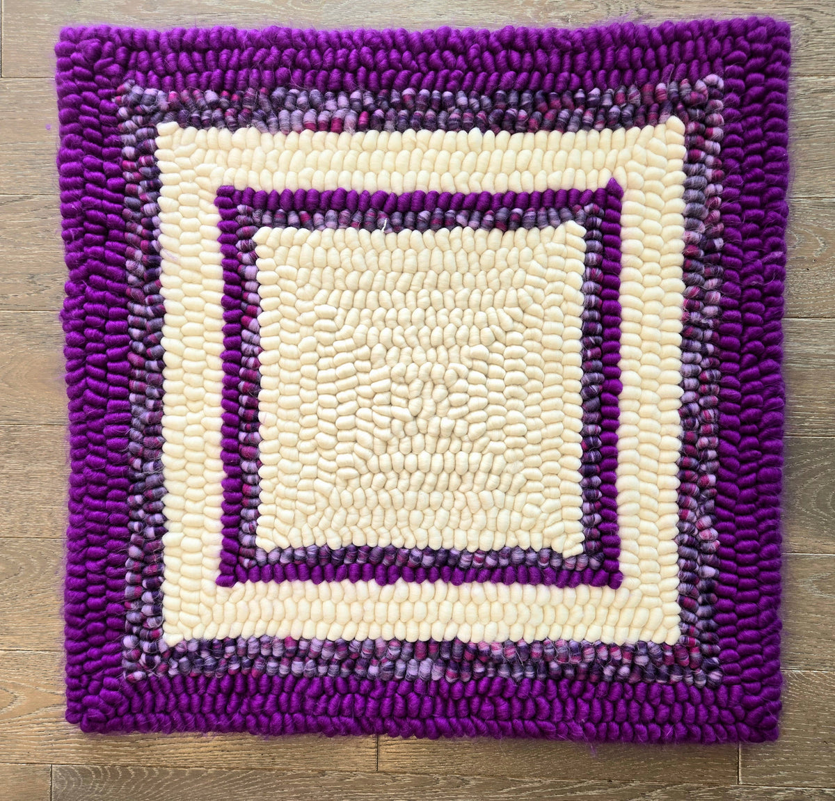 Pulled Wool Saddle Pad, 30x30, Purple and White Merino Wool