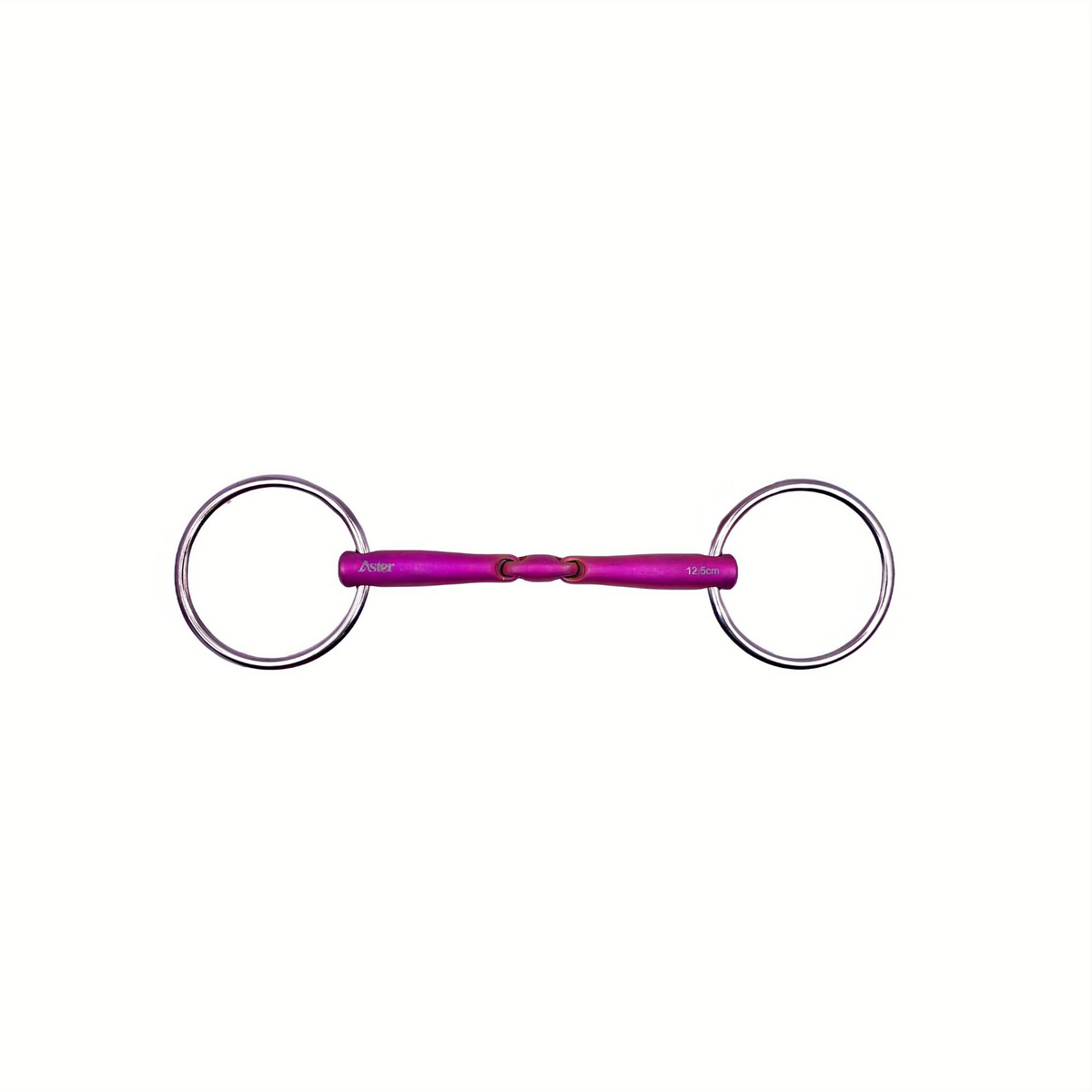 Pink titanium double jointed loose ring snaffle