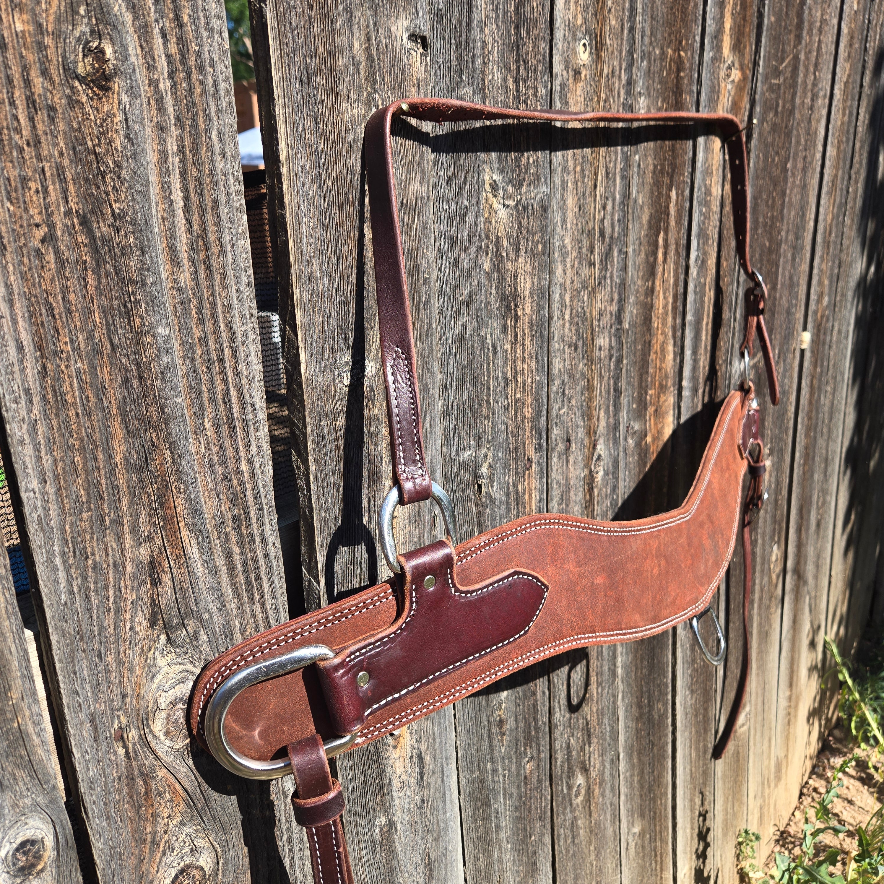 Arizona tripping style breast collar, rough out leather