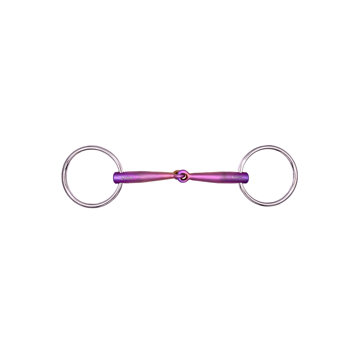 Pink titanium single jointed loose ring snaffle bit
