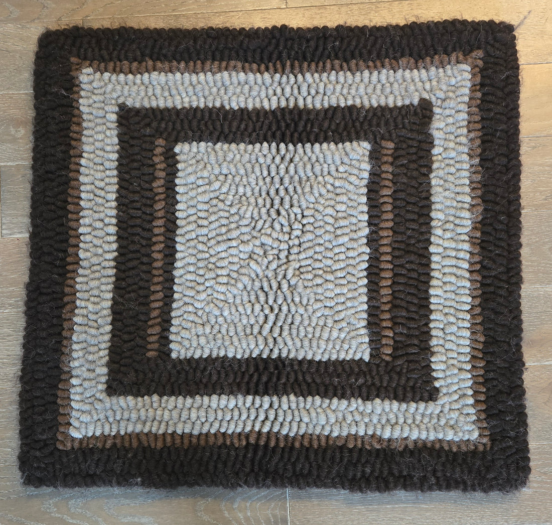Brown and Grey Pulled Wool Saddle Pad, 30x32, Jacob Wool