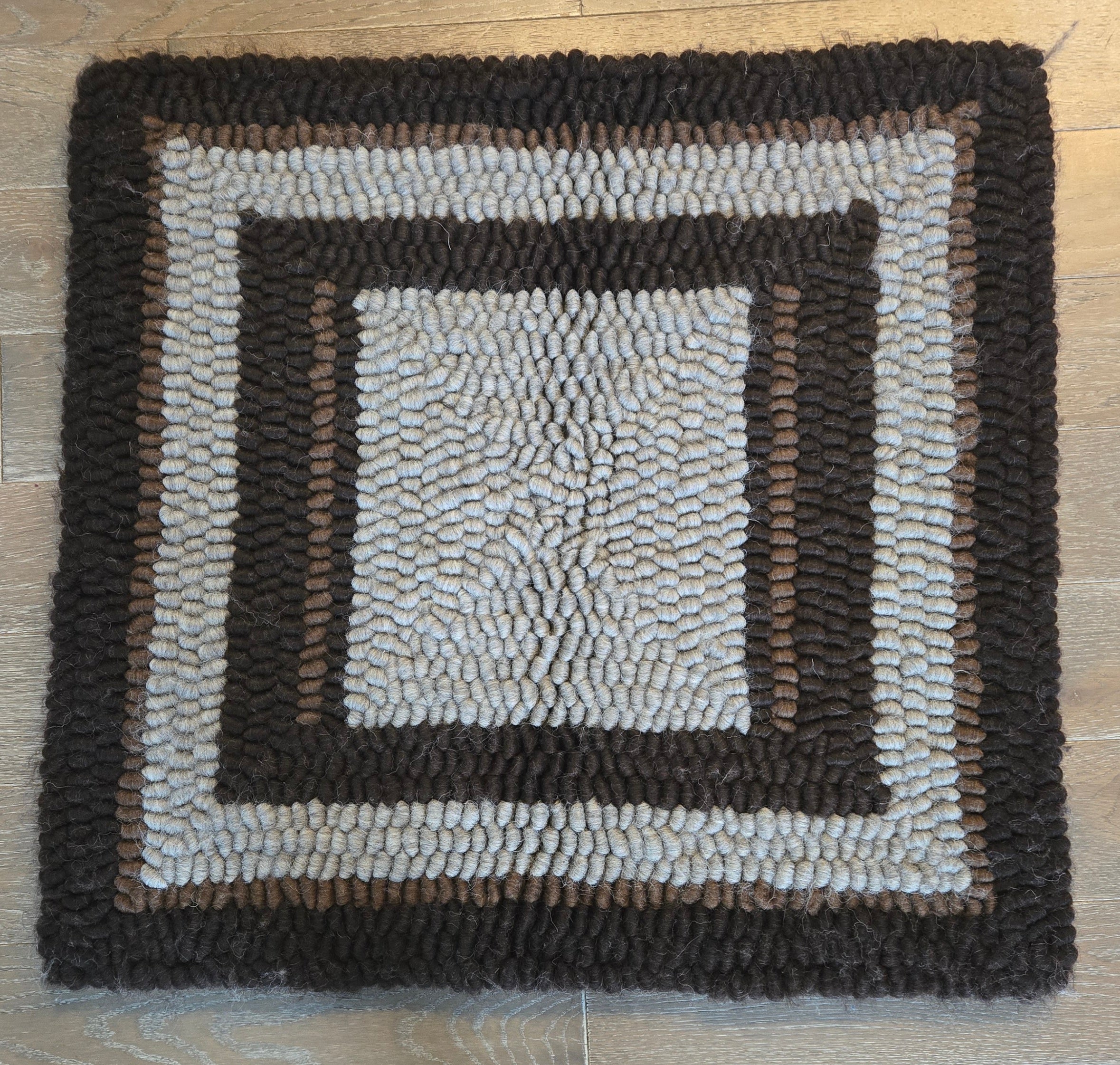 Brown and Grey Pulled Wool Saddle Pad, 30x32, Jacob Wool