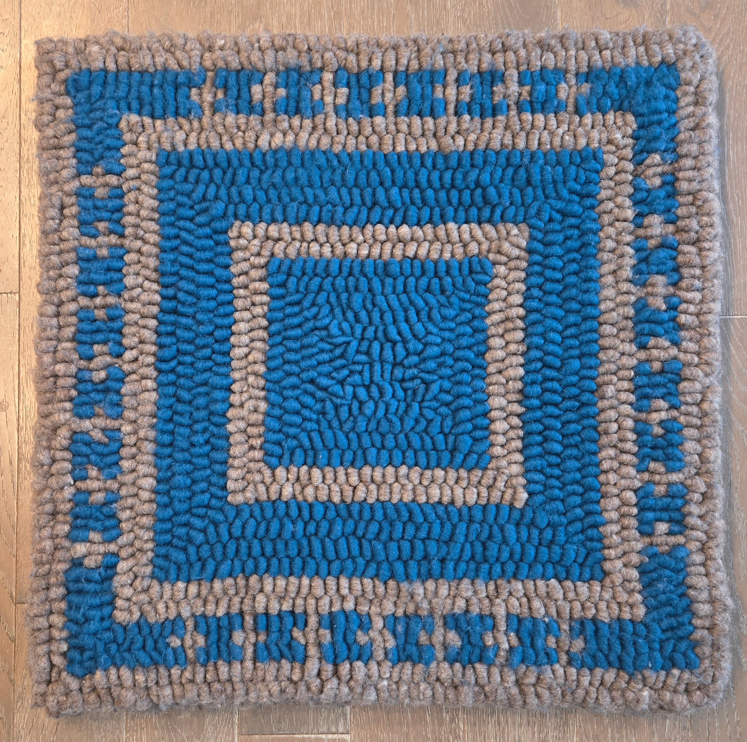 Pulled Wool Saddle Pad, Blue and grey, corriedale wool