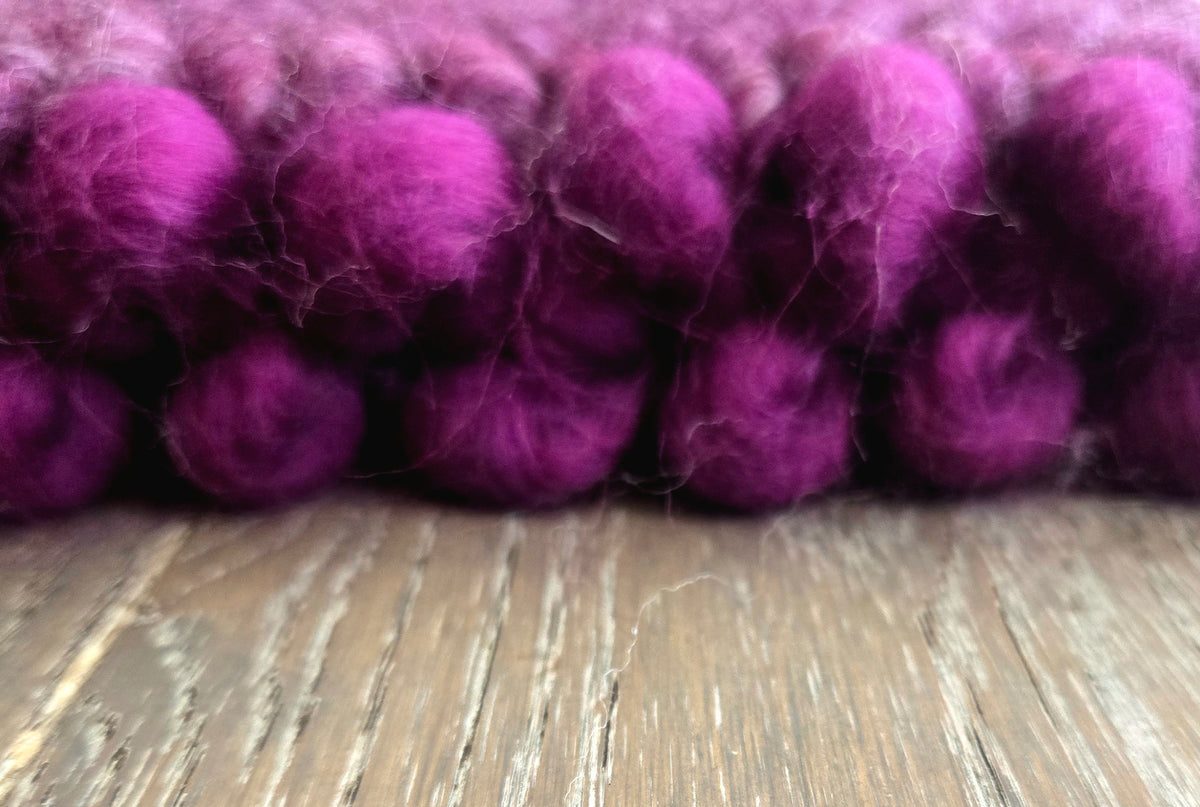 Pulled Wool Saddle Pad, 31" x 31", Purple Cheviot and Cream Mixed Breed Wool