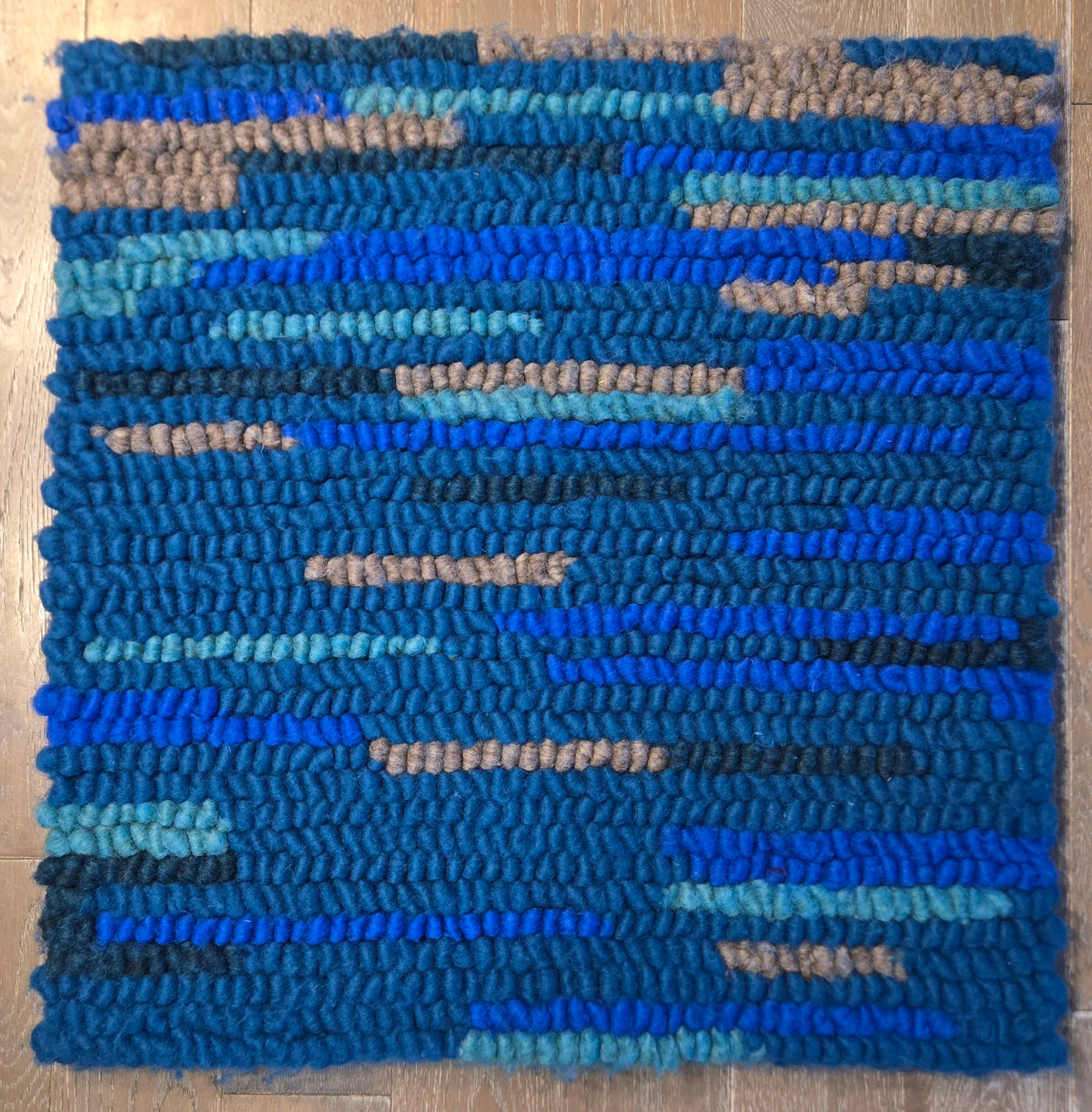 Pulled Wool Saddle Pad, 30x30, Blue Boho, Corriedale wool