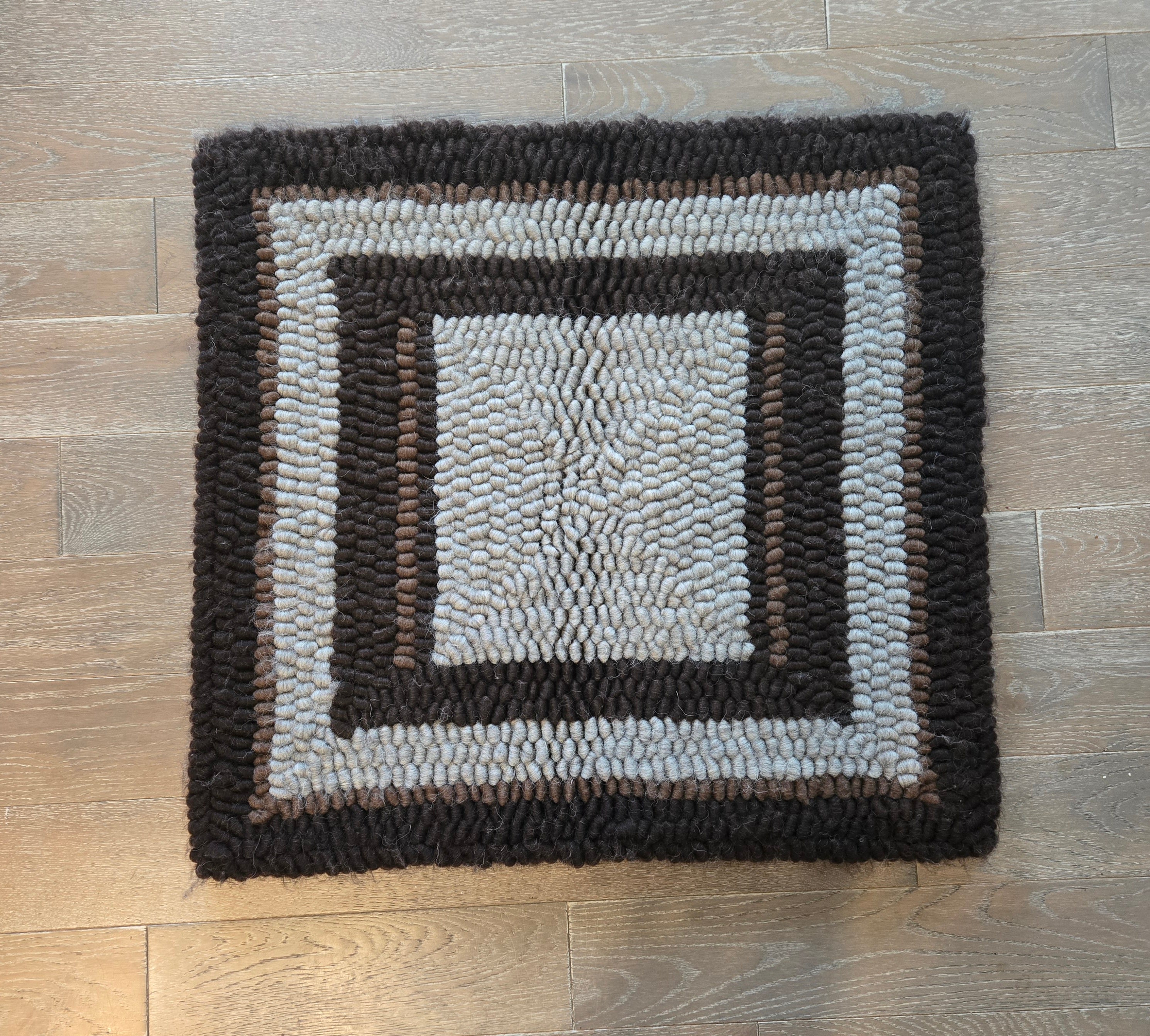 Brown and Grey Pulled Wool Saddle Pad, 30x32, Jacob Wool