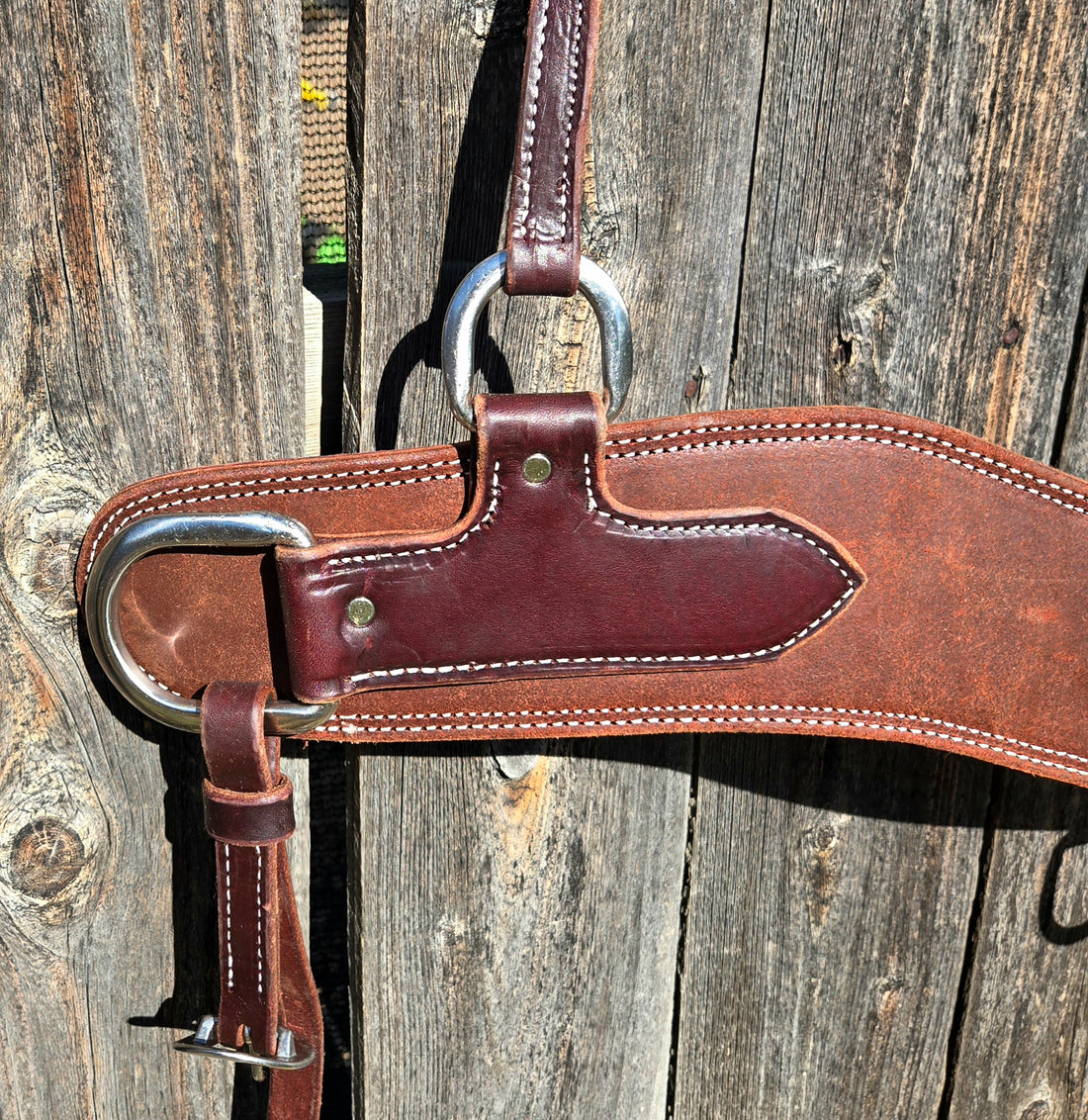 Arizona tripping style breast collar, rough out leather