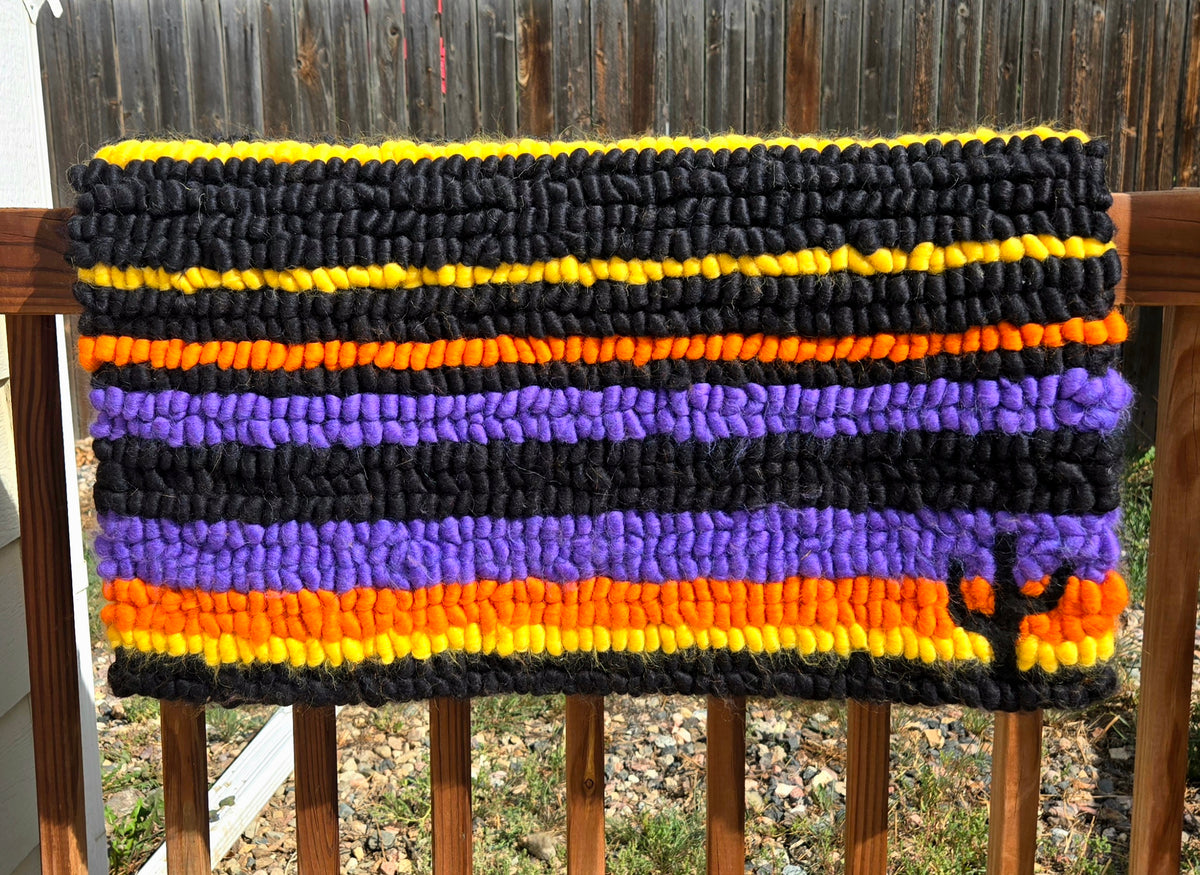 Pulled Wool Saddle Pad, 31 x 31, Corriedale Wool, Saguaro Sunset